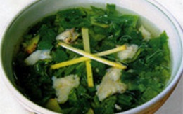 Canh cải nấu cá rô đồng